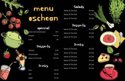 Restaurant Bloxburg Food Menu