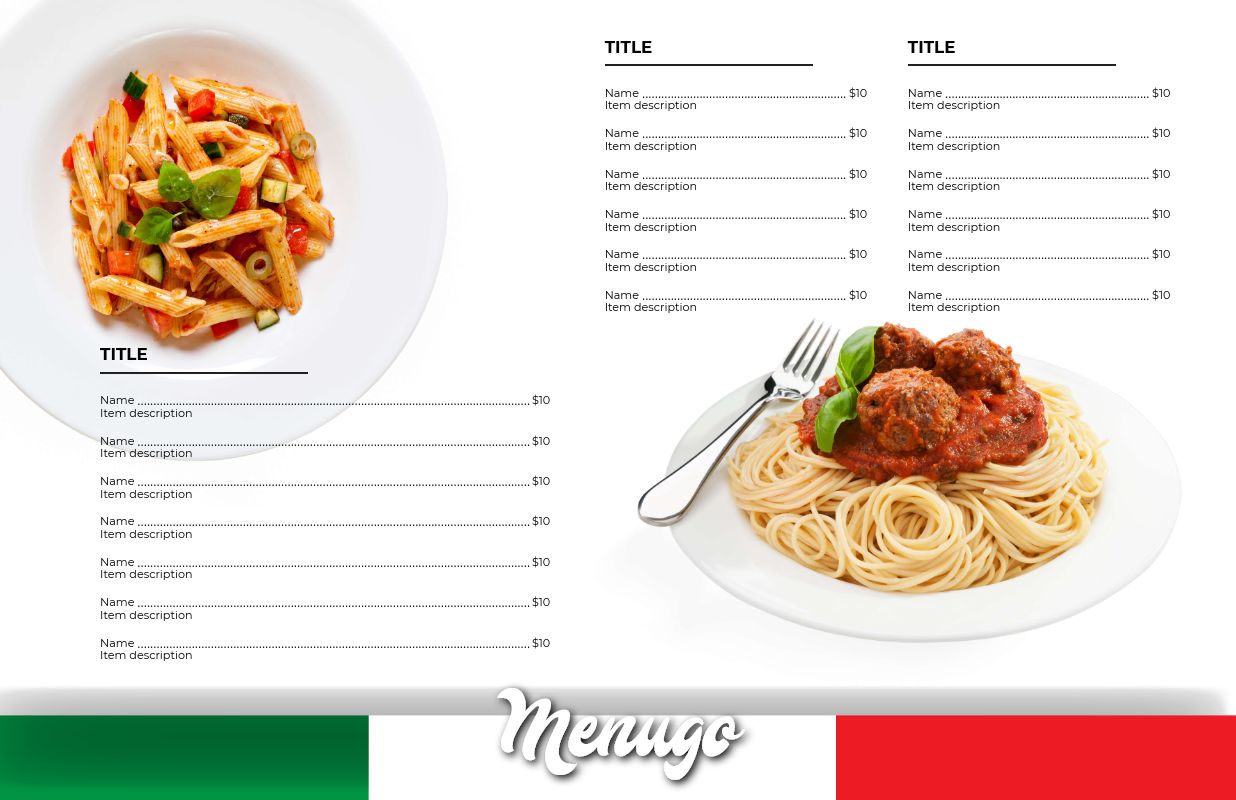 Menugo - Modern Italian Restaurant Menu