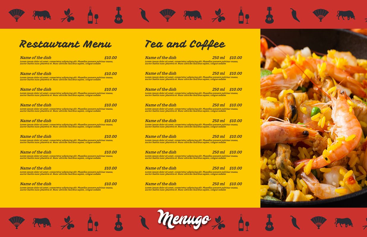 Menugo Spanish Menu Template