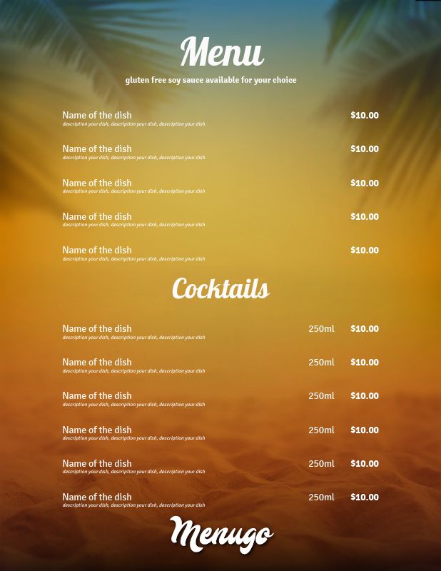 Free Jamaican Menu Templates FREE PRINTABLE TEMPLATES