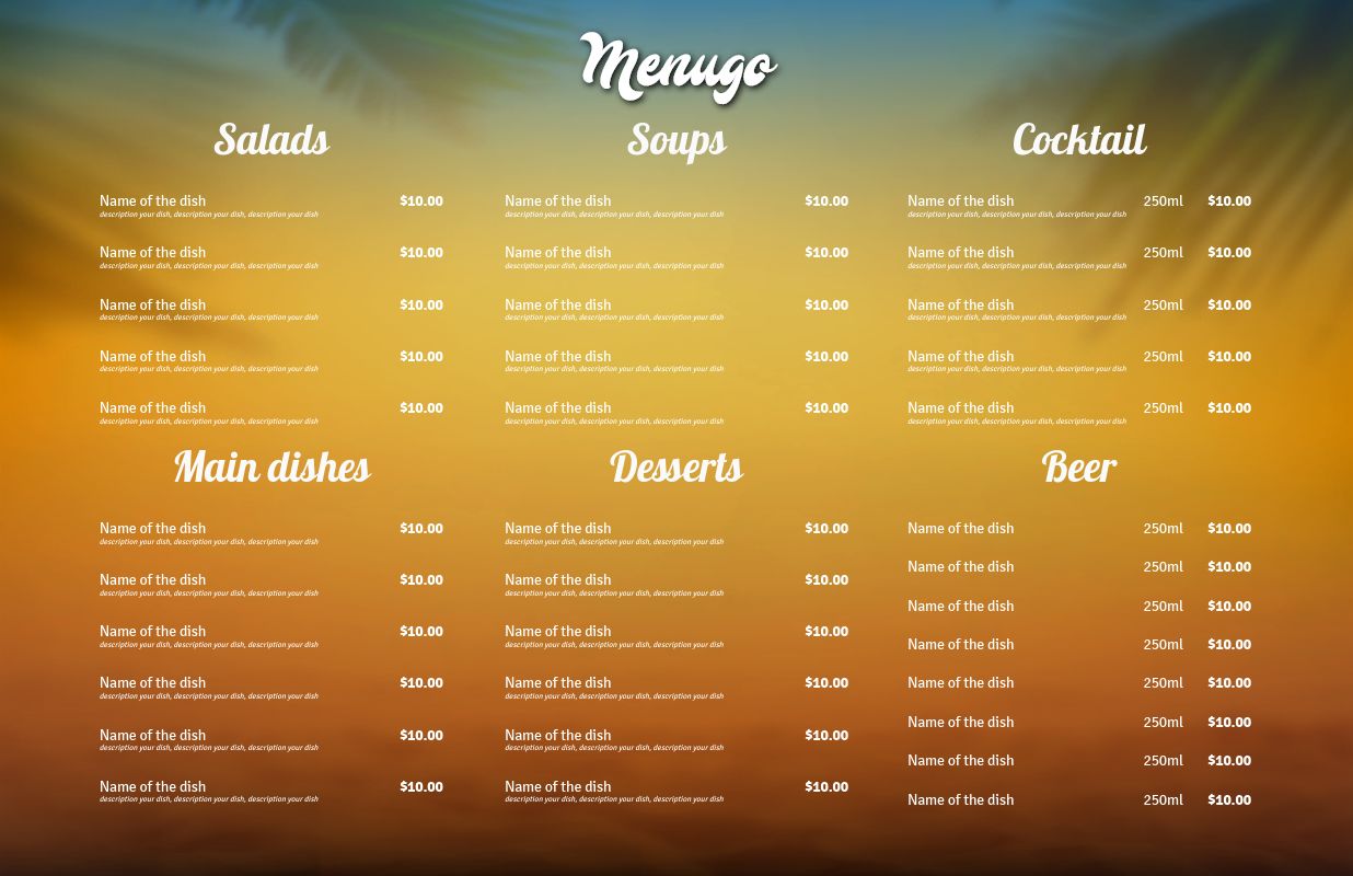 Free Jamaican Menu Templates FREE PRINTABLE TEMPLATES