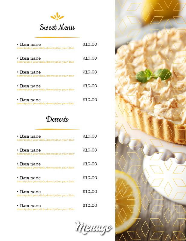 Menugo - Cake Bakery Menu Template