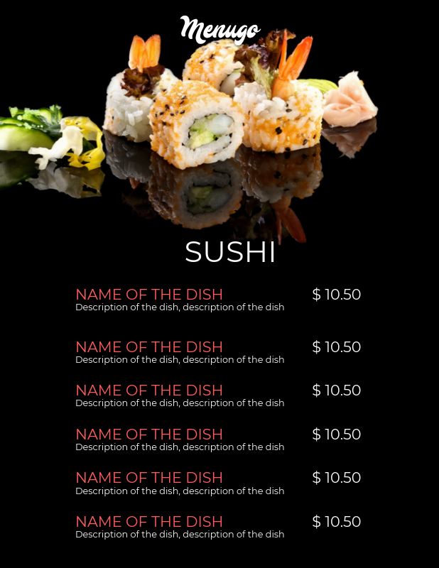 Sushi Menu Template