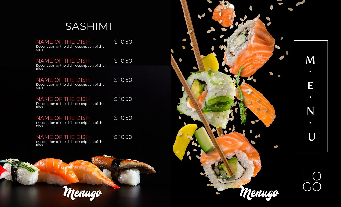 Menugo Sushi Menu Template