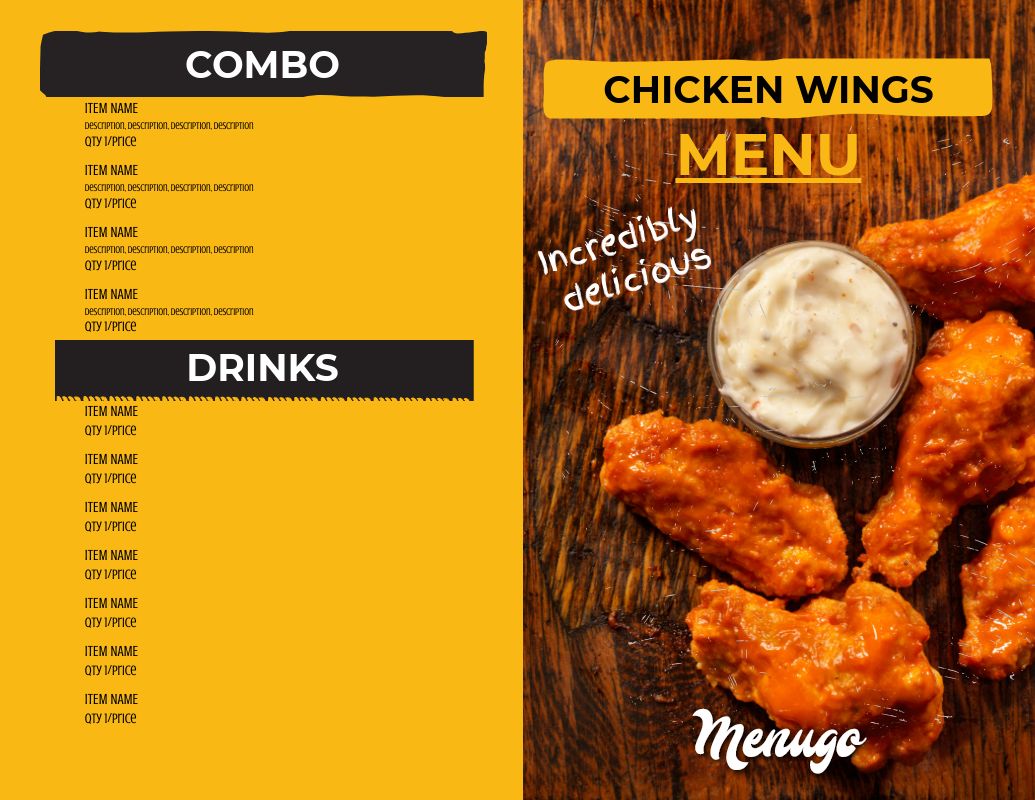 Menugo - Chicken Wings Menu Theme